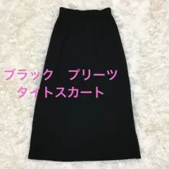 ブラック プリーツ ロングスカート　タイト　M