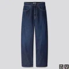 ユニクロ UNIQLO U ワイドフィットカーブジーンズ 22インチ ブルー