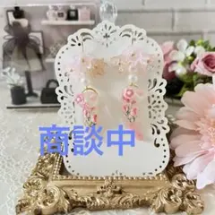 ☆❤️ 桜　レジン　猫　ねこ　パール　ピアス　イヤリング　ハンドメイド