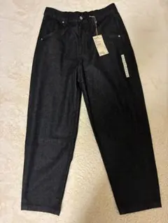 木の実から作ったカポック混 デニムバレルパンツ 黒 Lのサムネイル
