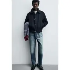 最終値下げ:トグルボタン コントラストカラージャケット　ネイビーブルー　S