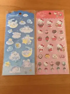 サンリオ　マシュマロステッカー　シナモロール　ハローキティ