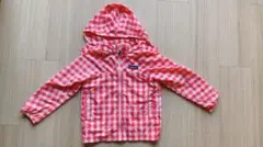 patagonia☆赤と白のチェック柄フード付きジャンパー　4T