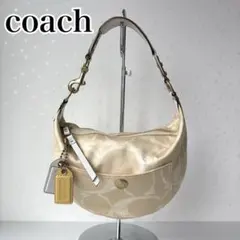 美品✨コーチ　ワンショルダーバッグ　ハーフムーン　イエロー系　肩掛け