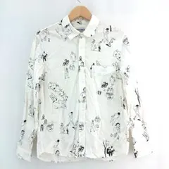 TEMPTATION ラフスケッチ風 人物イラストプリント 総柄シャツ★のサムネイル