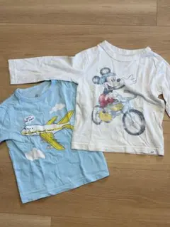 90 GAP ロンT 2枚セット 飛行機ロンT ミッキー