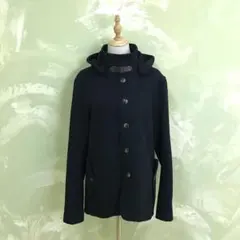 F3462 eoriseo フード付きコート冬 サイズLL 紺