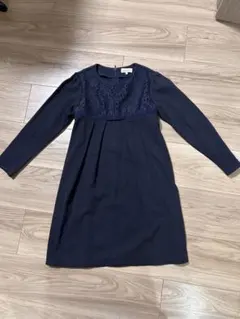 125cm グリーンレーベルリラクシングキッズ　フォーマル  ネイビーワンピース