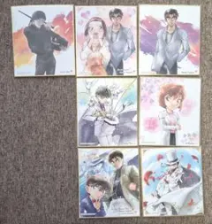 名探偵コナン 色紙アート 箔押し 怪盗キッド 江戸川コナン 京極真 レア