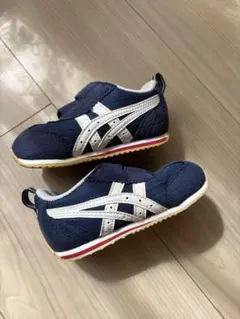 asics ネイビー スニーカー マジックテープ