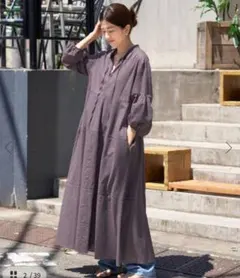 美品！【Femicite】 ライトタフタワンピース　ラベンダー(ローズ) 美品！【Femicite】 ライトタフタワンピース ラベンダー(ローズ
