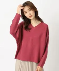 【洗える】era Acril Vネックドルマンプルオーバー