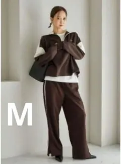 しまむら 田中里奈 ジップ プルオーバー✤トラックパンツ✤セット 濃茶 M 新品