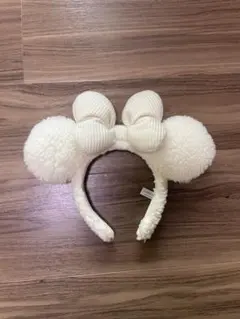 アイボリー ミッキー型カチューシャ