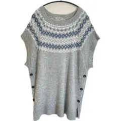 サマンサモスモス SM2 ノルディック柄 グレー ニットベスト フリーサイズ