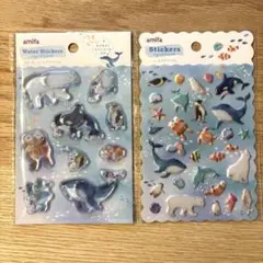 セリア ウォーターシール アクアリウム シール 2枚セット