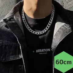 新品 チェーンネックレス シルバー 60cm 韓国 アクセサリー ステンレス鋼