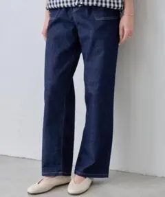✨定価1.9万円✨ビアズリー　ストレッチバギーデニムパンツ　ワイド　ウエストゴムのサムネイル
