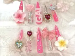 キッズ ギャル ネイルチップ ネオンピンク KOGYARU