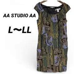 AA STUDIO AA ノースリーブワンピース ペイズリー 総柄 エスニック