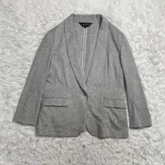 インディヴィ　テーラードジャケット　ストレッチ　ジャージ　グレー　41 XL相当