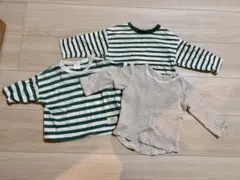 プティマイン　ボーダー 長袖 Tシャツ 3枚セット まとめ売り　80 フタフタ