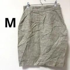 希少100%リネン✨ 綺麗めタイトスカート 麻 ベージュ系 上質 36サイズ