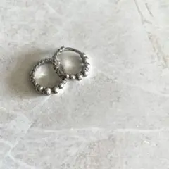 ママにも安心直径1センチ　フープピアス　シルバー