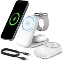 ワイヤレス充電器 3in1 折り畳み式 Magsafe充電器 最大15ｗ急速充電