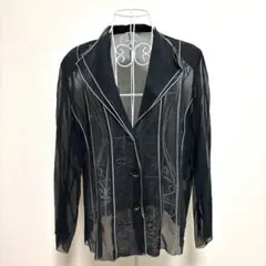 Dazur⭐︎透け感のある黒のテーラードジャケットのサムネイル