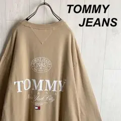 トミージーンズ プリントビッグロゴ 刺繍ロゴ 長袖 Tシャツ ロンT XL