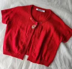 美品　familiar　半袖カーディガン　半袖ボレロ　ファミリア　100cm