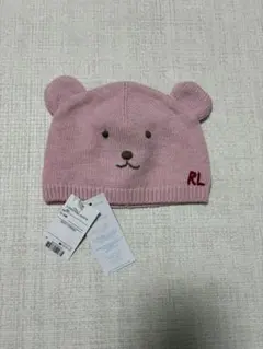 【タグ付き・未使用品】ラルフローレン　クマ耳ニット帽 12-24ヶ月 ピンク