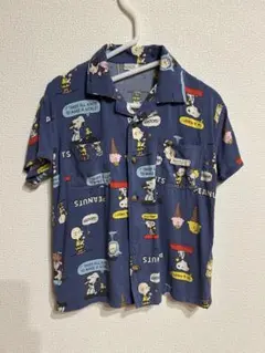 スヌーピー 半袖シャツ ネイビー