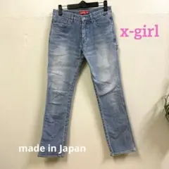 X-girl デニムパンツ ストレート ライトブルーのサムネイル