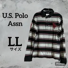 U.S. Polo Assn. ポロシャツ L 長袖　カジュアル　古着　ボーダー