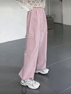 古着 ピンク カーゴパンツ サイドポケット付き