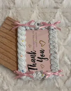 トレカケース　ホイップデコ　硬貨ケース　トレカデコ　ブルー　ピンクリボン