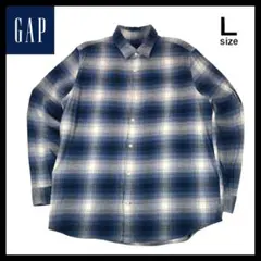 OLD GAP オンブレチェックシャツ 90s カートコバーン 古着 L ブルー