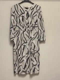 Coup de Chance 抽象模様 七分袖ワンピース 38