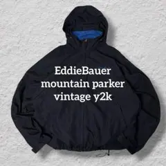 EddieBauerマウンテンパーカーブラックドローコードXL古着vintage