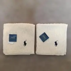 ポロ・ラルフローレン Polo Ralph Lauren フェイスタオル 白2枚