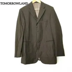 【定価8.8万】TOMORROWLAND 千鳥格子ウールジャケット50Lブラウン