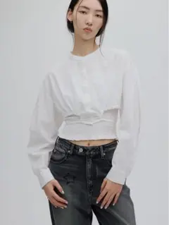 Ameri SHIRRING LAYERED SHORT SHIRTのサムネイル