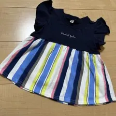 フリル袖 ストライプ チュニックTシャツ90cm