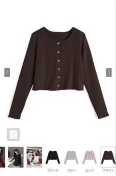 パールボタンショート丈ニットカーディガン[dk1552] GRL