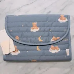 ☆ジェラートピケ ドリーミーベア柄母子手帳ケース Mサイズ 出産祝い ネイビー☆