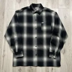 CalTop USA製 オンブレ 長袖チェックシャツ M ネルシャツ ブラック