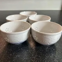 花模様の湯飲み 5個セット