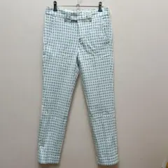 INED 水色 チェック柄 パンツ サイズ7のサムネイル